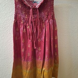 Pink and Yellow Sleeveless Dress